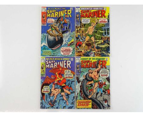 SUB-MARINER #24, 25, 26, 27 - (4 in Lot) - (1970 - MARVEL - UK Price Variant) - Includes First appearance of Commander Kraken