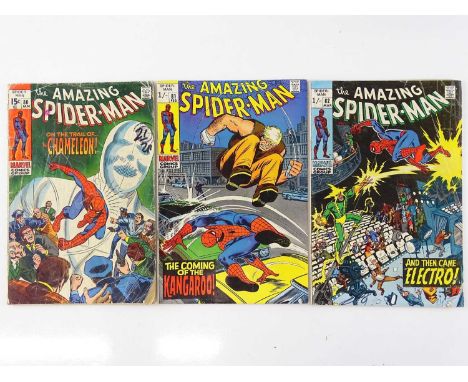 AMAZING SPIDER-MAN #80, 81, 82 - (3 in Lot) - (1970 - MARVEL - UK Price Variant &amp; UK Cover Price) - Includes Origin and F