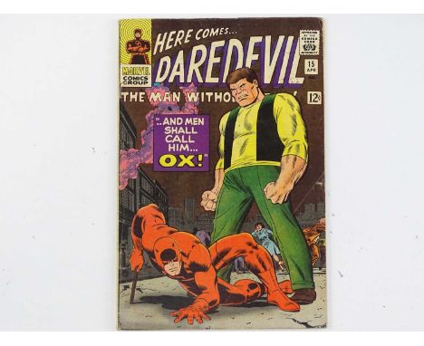 DAREDEVIL #15 - (1966 - MARVEL) - "Death" of the Ox - Cover and interior art by John Romita Sr. - Flat/Unfolded - a photograp