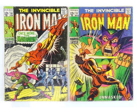 IRON MAN #10 &amp; 11 - (2 in Lot) - (1969 - MARVEL - UK Cover Price) -  Iron Man battles the Mandarin + Nick Fury appearance