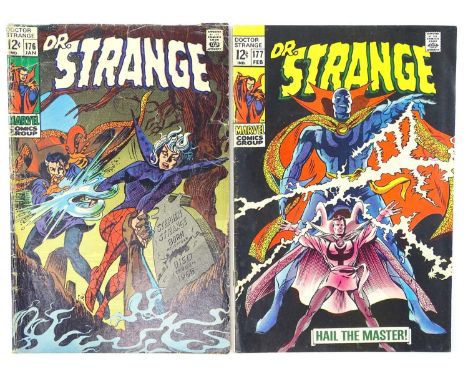 DOCTOR STRANGE #176 &amp; 177 - (2 in Lot) - (1969 - MARVEL - UK Cover Price) Includes Start of new cover title logo + First 