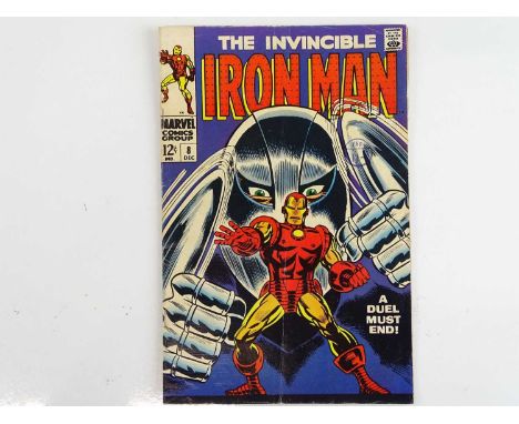 IRON MAN #8 (1968 - MARVEL - UK Cover Price) - Gladiator and Count Nefaria appearances - George Tuska cover with Tuska and Jo