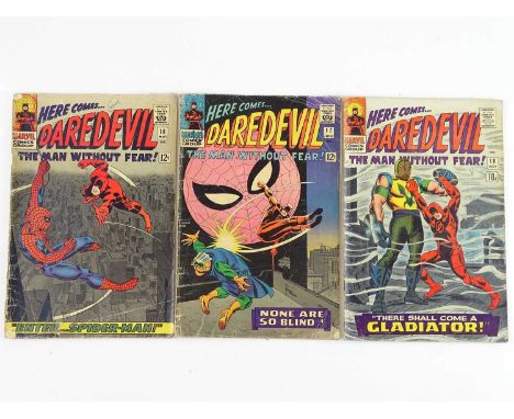 DAREDEVIL #16, 17, 18 - (3 in Lot) - (1966 - MARVEL - US Cover Price &amp; UK Price Variant) - Includes Origin and First appe