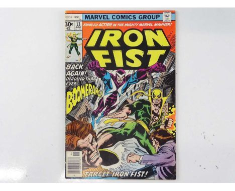 IRON FIST #13 - (1977 - MARVEL) - Boomerang appearance - John Byrne interior art - Flat/Unfolded - a photographic condition r