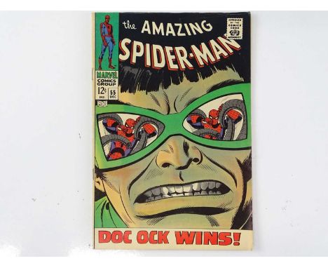 AMAZING SPIDER-MAN #55 - (1967 - MARVEL) - Spider-Man battles Doctor Octopus - John Romita Sr. Cover and Interior art - Flat/