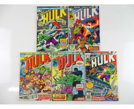 INCREDIBLE HULK #165, 166, 170, 184, 208 - (5 in Lot) - (1973/77 - MARVEL - US Price &amp; UK Price Variant) Includes Hawkeye