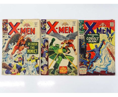 UNCANNY X-MEN #27, 29, 31 - (3 in Lot) - (1966/67 - MARVEL - UK Price Variant) Includes First appearances of Cobalt Man and A