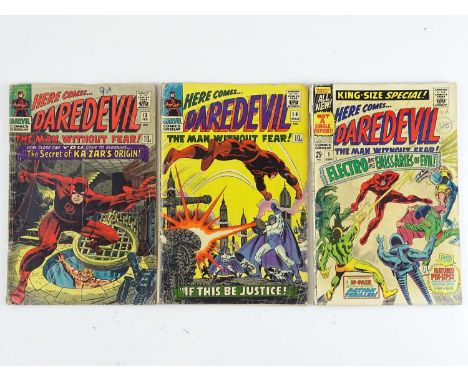 DAREDEVIL #13, 14 &amp; KING-SIZE SPECIAL ANNUAL #1 - (3 in Lot) - (1966/67 - MARVEL - UK Cover Price &amp; UK Price Variant)