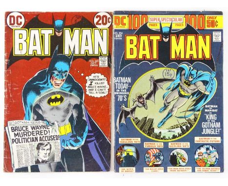 BATMAN #245 &amp; 254 - (2 in Lot) - (1972/74 - DC - UK Cover Price) - Includes Man-Bat, Robin appearances - Neal Adams, Nick