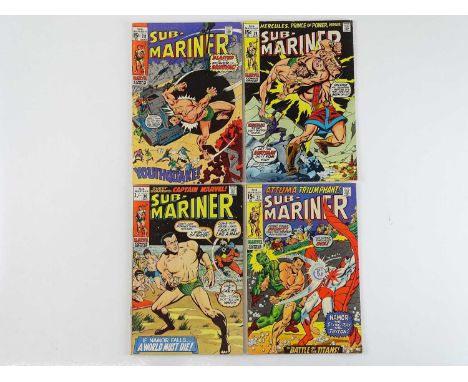 SUB-MARINER #28, 29, 30, 31 - (4 in Lot) - (1970 - MARVEL - US Price &amp; UK Price Variant) - Includes appearances of Hercul