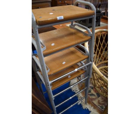 A set of four vintage lab/school stools