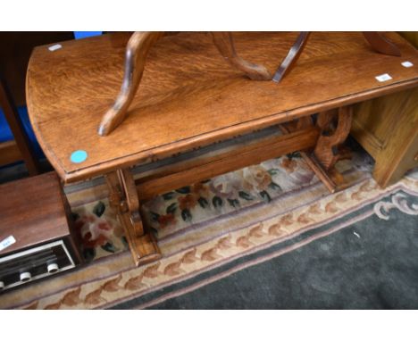 A vintage oak coffee table