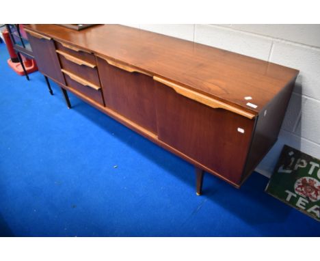 A vintage teak sideboard, width approx. 198cm