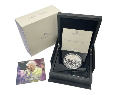 The Royal Mint United Kingdom 2021 'The 95th Birthday of Her Majesty The Queen' five ounce fine silver proof coin, cased with