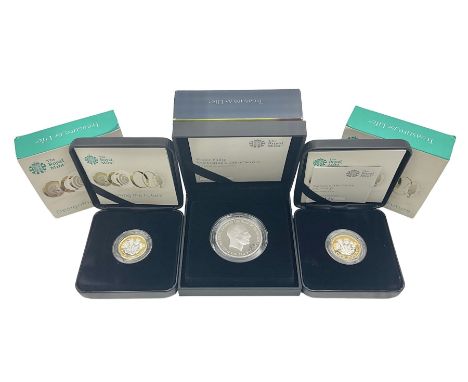 Three The Royal Mint United Kingdom 2017 silver proof coins, comprising 'Nations of the Crown' one pound, 'Nations of the Cro