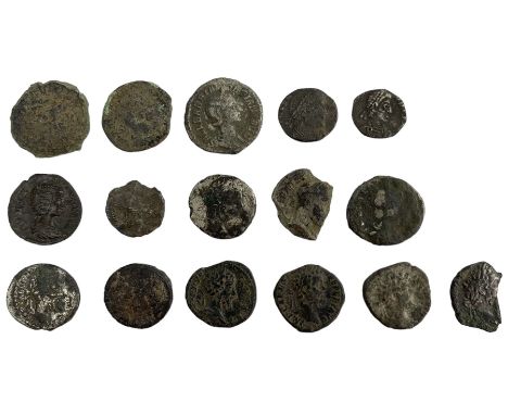 Sixteen Roman Imperial silver Denarius to include seven Septimus Severus, Maximinus, Valens, Theodosius, two Julia Domina, Or