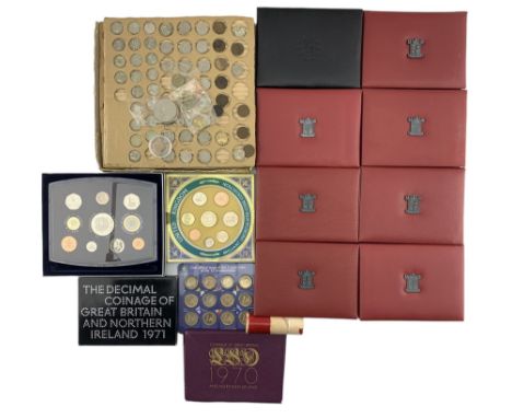 Coins and sets, including various The Royal Mint United Kingdom proof sets, 1999 brilliant uncirculated coin collection, 'Fir