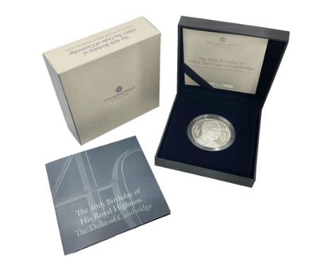 The Royal Mint United Kingdom 2022 'The 40th Birthday of HRH The Duke of Cambridge' silver proof piedfort five pound coin, ca