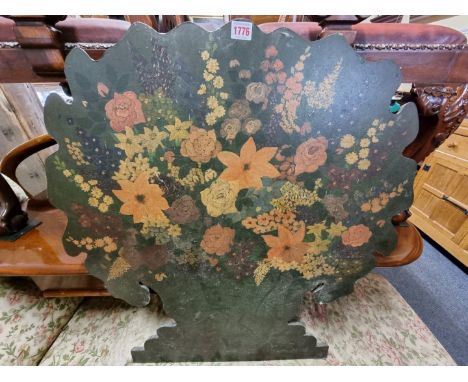 (ML) A vintage painted wood firescreen,&nbsp;80.5 x 73cm.&nbsp; 