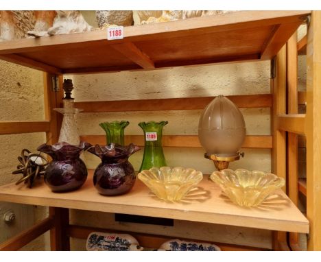 (ML) A small group of glassware,&nbsp;to include a small frosted glass ceiling lantern. (8) 