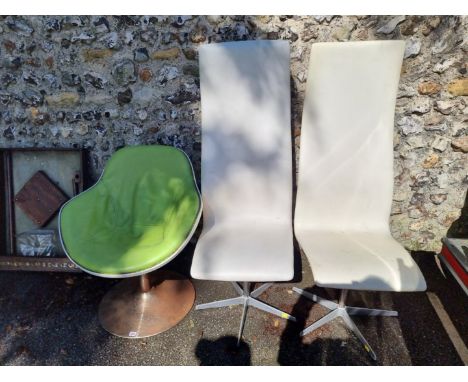 A vintage designer chair;&nbsp;together with a pair of highback designer chairs.&nbsp; 