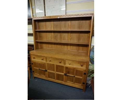 A Peter 'Rabbitman' Heap of Wetwang&nbsp;oak dresser and rack,&nbsp;152.5cm wide.&nbsp; Peter Heap was a former apprentice of