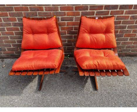 A pair of 1960s Hans Brattrud for Hove Mobler 'Scandia' lounge chairs,&nbsp;each with bespoke button upholstered seat and bac