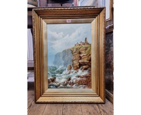 R Coulson,&nbsp;coastal ruins, signed and dated 1897, oil on panel, 54 x 36.5cm.&nbsp;&nbsp; 
