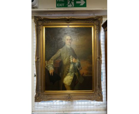 European School,&nbsp;contemporary, three-quarter portrait of a Georgian gentleman, oil on canvas laid on board, 101 x 75cm. 