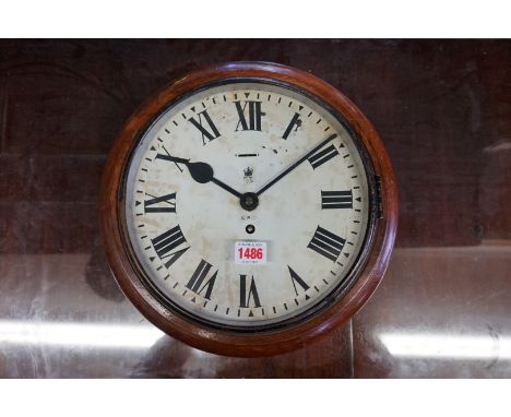 A vintage wall clock,&nbsp;the 9 1/2in dial indistinctly inscribed 'E II R, GPO'. 