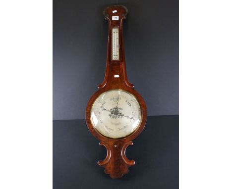 19th century Mahogany Wheel Barometer by A. Colomba, Hatton Gardens 101cm high