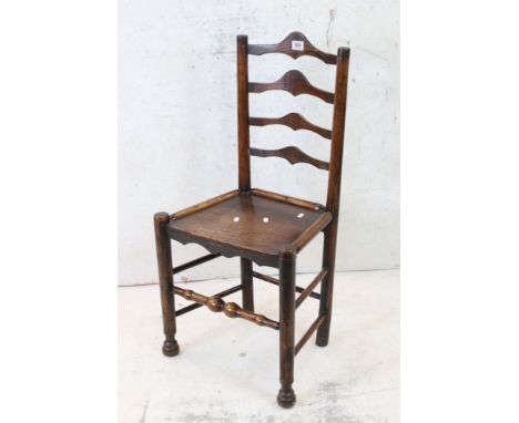 Georgian Ash Country Ladder Back Chair with solid seat, 48cm wide x 93cm high 