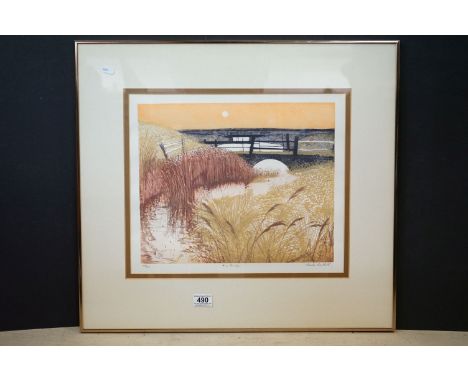 Charles Bartlett (1921-2014) Signed Limited Edition Etching titled ' Two Bridges ' no. 118/200, images measures 39cm x 32cm, 