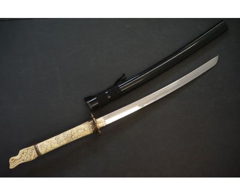 Highlander Duncan MacLeod officially licensed movie replica katana sword by Marto of Toledo, with an imitation ivory handle, 