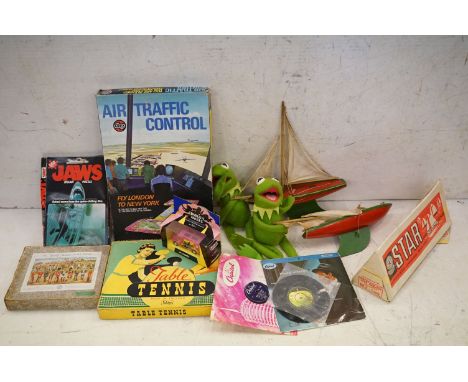 Toys - Boxed Star Yacht and Two unboxed Star Yachts, Boxed Airfix Flight Control, ' Jaws ' Jigsaw, Two The Muppets Kermit the