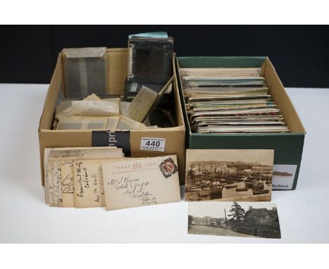 Group of Victorian G B Postal Stationery Postcards, together with a further box of postcards &amp; a group of early 20th cent