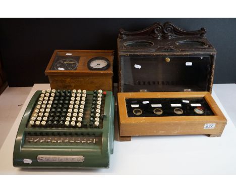 Gents of Leicester Wooden Cased Service Bell Indicator with four apertures, 38cm long, Early 20th century Gallaher Shop Displ