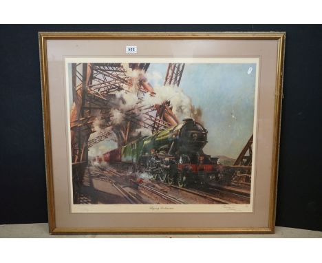 Terence Cuneo (1907 - 1996), Signed Limited Edition Print titled ' Flying Scotsman ', also signed by William McAlpine and Ala