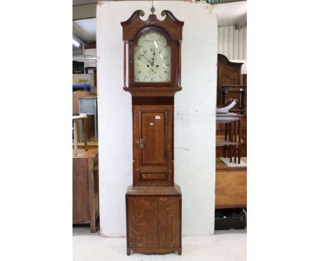Early 19th century mahogany &amp; oak eight day longcase clock 
