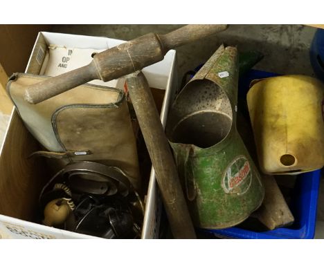 Mixed Lot including&nbsp; Cast Iron ' Wivelscombe ' Brewery Barrel Stamp, Two Castrol Advertising Oil Jugs, Black Dial Teleph