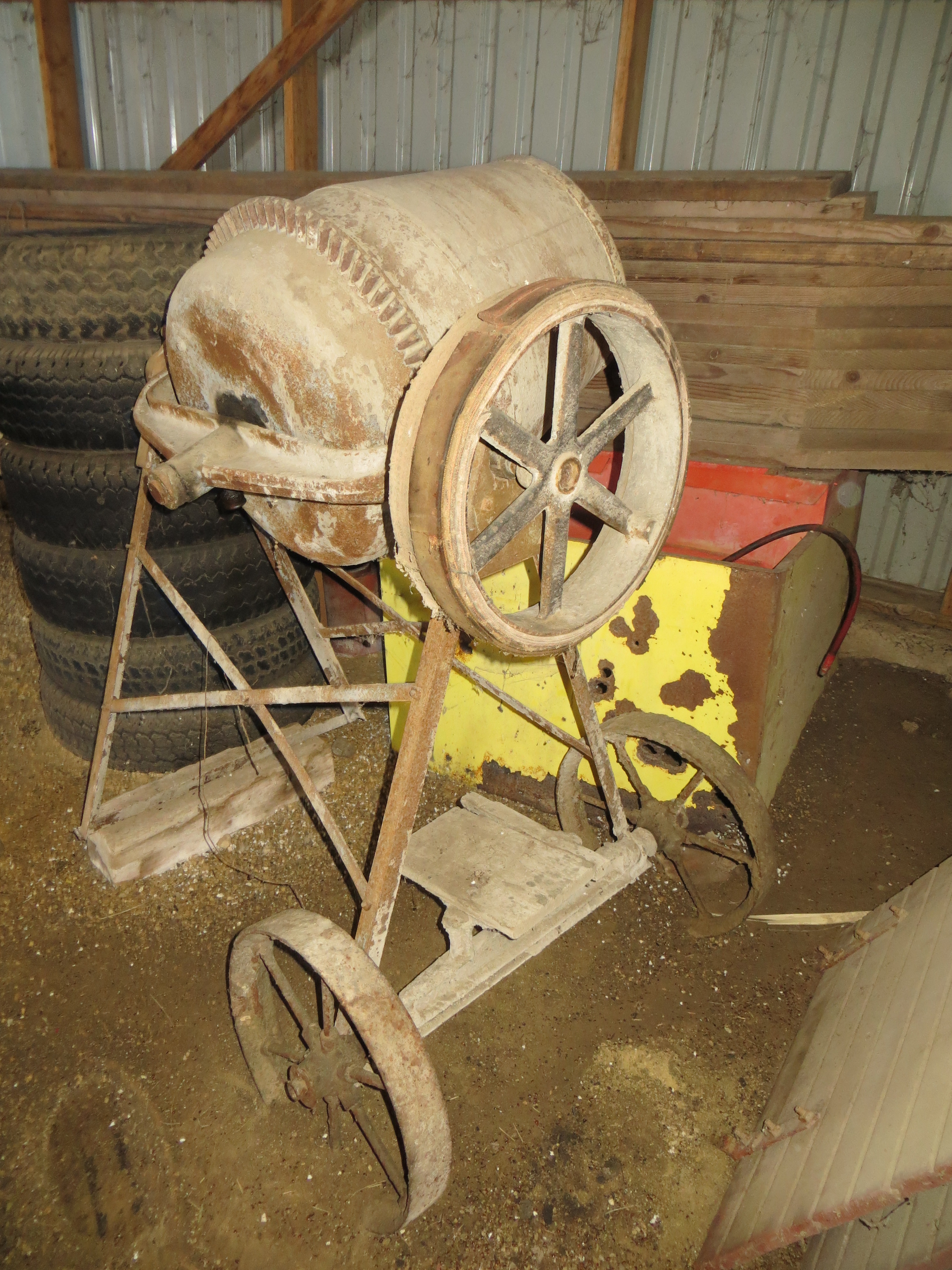 cement mixer, belt driven