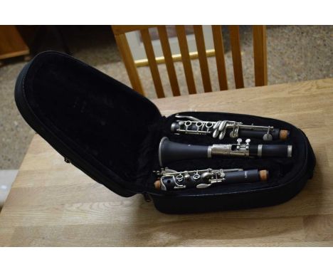 Cased three piece clarinet