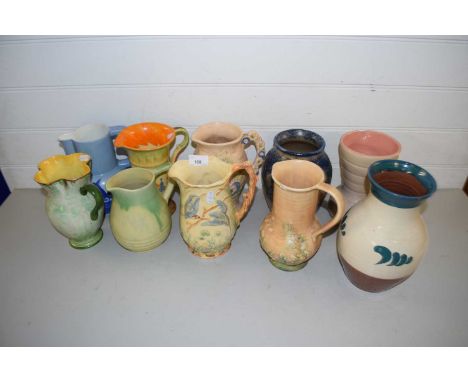 Mixed Lot: Various assorted decorated jugs to include Myott, Arthur Wood and others