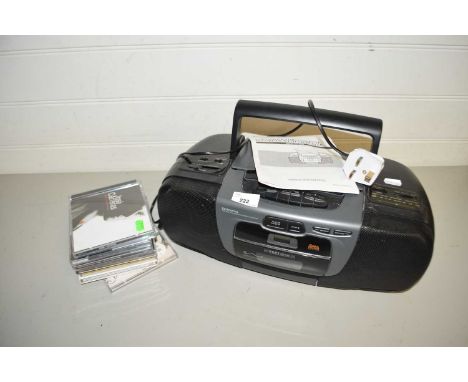 Portable radio cassette recorder with CD player plus a quantity of CD's