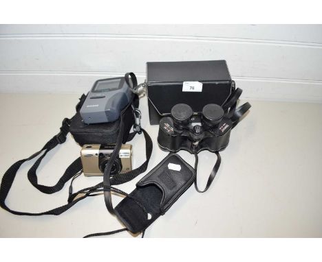 Mixed Lot: Vintage Tasco 8X30 binoculars, Casio portable television and a Samsung camera (3)