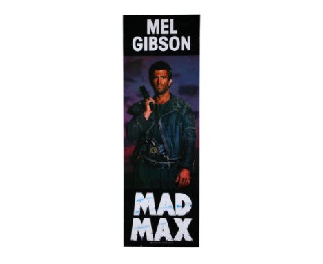 Official Warner Bros.® promotional Door Panel poster featuring Mel Gibson as Mad Max from the 1985 film "Mad Max 3: Beyond Th