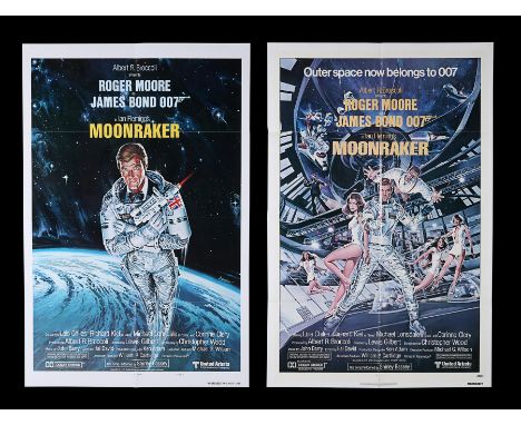 Two US One-Sheets for the James Bond film "Moonraker" (1979). Both the Advance Style A International and Regular Styles both 