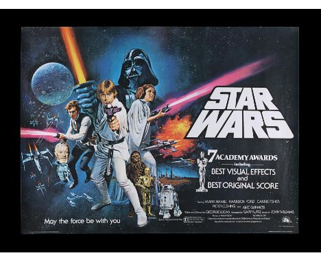 A 1977 original year of release "Star Wars: Episode IV - A New Hope" Style C UK Quad featuring Tom Chantrell's artwork. This 
