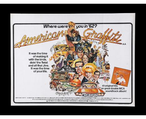 The UK Quad for George Lucas' breakthrough teen Comedy "American Graffiti" (1973) features artwork by Mort Drucker, a comic a