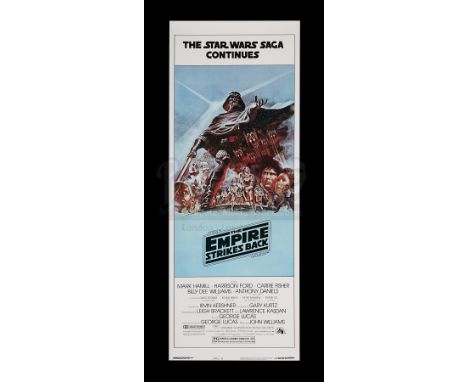 An original 1980 US Insert Style B movie poster for the George Lucas sci-fi classic sequel "Star Wars: The Empire Strikes Bac